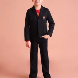 U.S. Polo Assn. Kids Black Solid Full Sleeves Blazer image 1