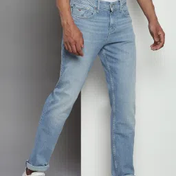 Tommy Hilfiger Straight Fit Denim Medium Rinse Washed Mid Rise Jeans image 1