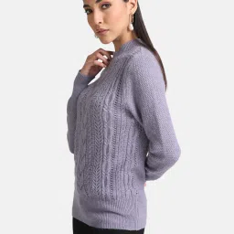 Kazo Lilac Cable Knit Pullover image 3