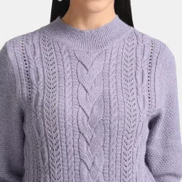 Kazo Lilac Cable Knit Pullover image 5