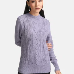 Kazo Lilac Cable Knit Pullover image 1