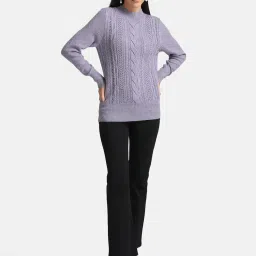 Kazo Lilac Cable Knit Pullover image 4