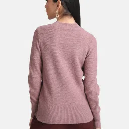Kazo Mauve Cable Knit Pullover image 2