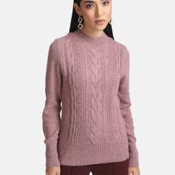 Kazo Mauve Cable Knit Pullover image 1