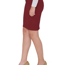 N-Gal Maroon & Navy Above Knees Skirt (Pack Of 2) image 3