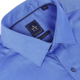 Arrow Blue Cotton Regular Fit Self Pattern Shirt image 4