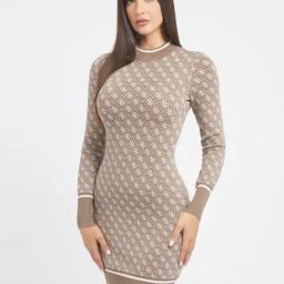 Guess Brown Print Full Sleeves Dress-picture-17