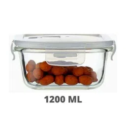 Femora Borosilicate Glass Square Container with Air Vent Lid (1200 ml) - Set of 1 image 1