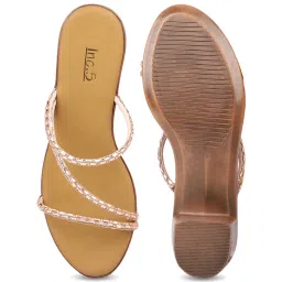 Inc.5 Women's Rose Gold Ethnic Sandals image 3