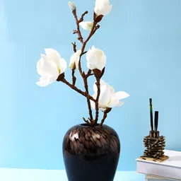 TAYHAA White 2 Pieces Magnolia Artificial Flower With Pot-picture-32
