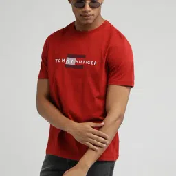 TOMMY HILFIGER Red Cotton Regular fit Graphic T-Shirt-picture-10