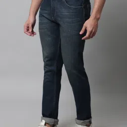 Cantabil Blue Regular Fit Lightly Washed Jeans image 3