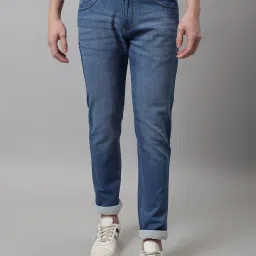 Cantabil Blue Regular Fit Lightly Washed Jeans image 1
