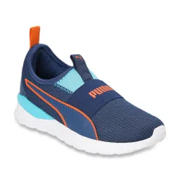 Puma Kids Hobbes Navy & Orange Casual Slip-Ons image 2