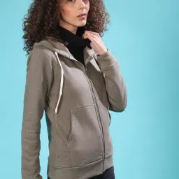 Campus Sutra Green Regular Fit Hoodie image 4