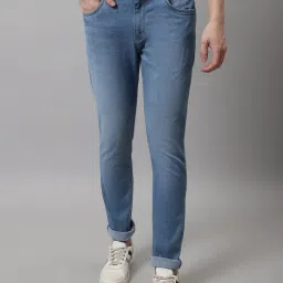Cantabil Blue Regular Fit Lightly Washed Jeans image 1