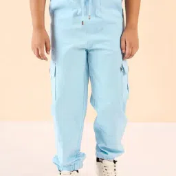 StyloBug Boys Blue Cotton Cargo Pants-picture-11