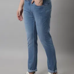 Cantabil Blue Regular Fit Lightly Washed Jeans image 3