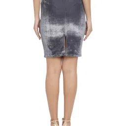 N-Gal Maroon & Grey Above Knees Skirt (Pack Of 2) image 2