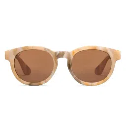 Vincent Chase Crystal Edit Brown Polarised and UV Protected Lens Round Unisex Sunglasses image 2