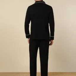 SleepZ by Raymond Black Solid Regular Fit Shirt & Pyjama Set image 2