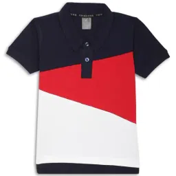 Friskers Kids Multicolor Color Block Polo T-Shirt-image-34