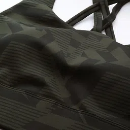 HRX by Hrithik Roshan Olive Green & Black Abstract Bra image 3