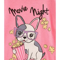 Lazy Shark Kids Pink & White Printed Top with Pants image 3