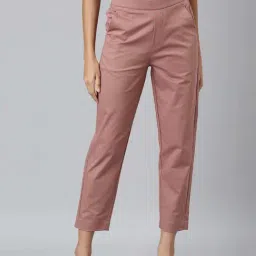 Go Colors! Pink Mid Rise Formal Trousers-image-60