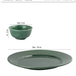 VarEesha Green Ceramic 4 Piece Dinner Set image 5