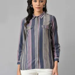 W Lilac Striped Shirt image 1