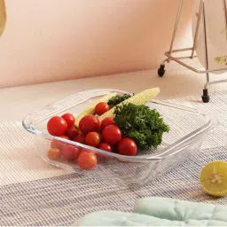 Femora Transparent Borosilicate Glass 3 Piece Mixing Bowl Set (1050 ml, 900 ml, 700 ml) image 1