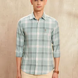 U.S. Polo Assn. Denim Co. Men Legend Of Horseshoe Slim Fit Checked Pure Cotton Shirt image 5