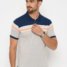 Duke Multi-Color Blended Regular Fit Striped Polo T-Shirt-picture-26