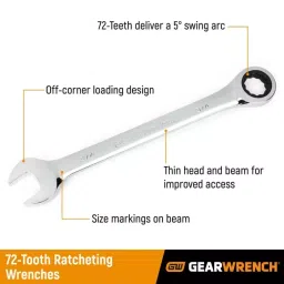 GEARWRENCH Combination Ratchet Spanner 46 mm Metric Double Ended 25.4 in Overall, 9146D image 4