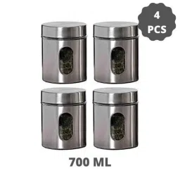 Femora Silver Glass Storage Jar (0.7 L)-  Set of 4 image 3
