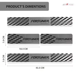 AllExtreme Car Door Foot Step Sill Plate Mirror Finish Silver Stainless Stee Compatible For N-Fortuner (Set of 4) image 2