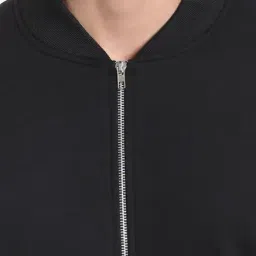 Campus Sutra Black Quilted Full Sleeves Bomber Jacket image 4