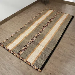 HOKIPO Black & Beige Eco-Friendly Natural Madurkathi Chatai Mat-image-24