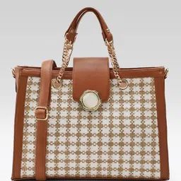Mast & Harbour Geometric Printed Structured Handheld Bag-picture-49
