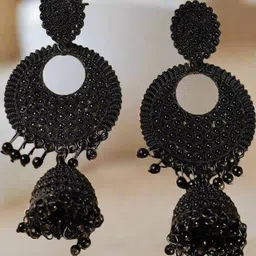 Anouk Women Black Painted Enamel Ethnic Jhumkas-image-64