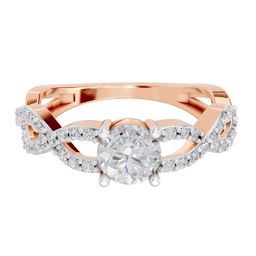 Sparkles 14KT Gold 1 Ct Lab Grown IGI Certified Round Shape Infinity Diamond Ring- 2.72 g-picture-9