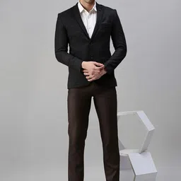 SHOWOFFFF Checked Slim-Fit Single Breasted Blazer image 3