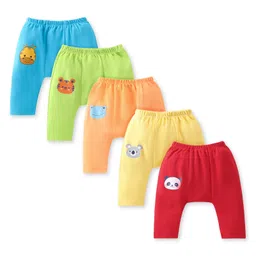 Babyhug  Cotton Knit Full Length Anti Microbial Diaper Leggings  with Animal Print Pack of 5 - Multicolour-picture-27