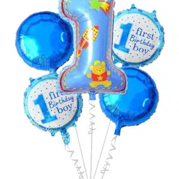 Bubble Trouble Baby one themed Foil balloons Pack of 5-image-76