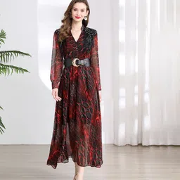 JC Collection Printed Belted Midi Dress-picture-27
