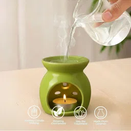 Garden Deco 2Pcs Lemon-Green Ceramic Burner Jar Oil Diffusers image 5