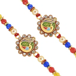 MEIRA JEWELLERY Peacock's Brother's Rakhis Set of 2 Rakhis image 4
