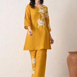 HARIKS Embroidered Pure Cotton Tunic & Trousers Co-Ords-picture-38