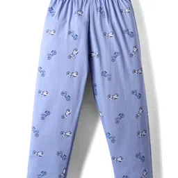 Taeko Single Jersey Full Sleeves Night Suit With Text Print - Light Blue image 5